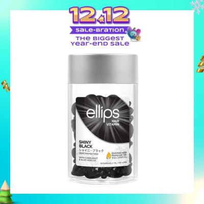 ELLIPS Hair Vitamins Shiny Black (Protect Against Sun Damage And Nourish Shiny Glossy Black Hair) 50s