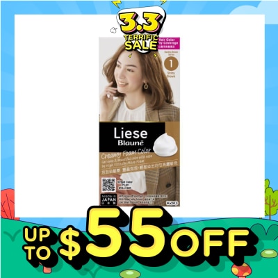 LIESE Blaune Creamy Foam Color Shiny Brown (Easy Foam Format Hair Colorant That Allows Convenient And Even Gray Hair Coverage With A Non Drip Foam Formula) 108ml