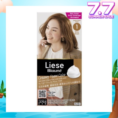 LIESE Blaune Creamy Foam Color Shiny Brown (Easy Foam Format Hair Colorant That Allows Convenient And Even Gray Hair Coverage With A Non Drip Foam Formula) 108ml