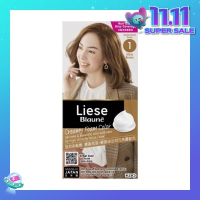 LIESE Blaune Creamy Foam Color Shiny Brown (Easy Foam Format Hair Colorant That Allows Convenient And Even Gray Hair Coverage With A Non Drip Foam Formula) 108ml