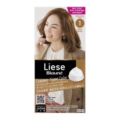 LIESE Blaune Creamy Foam Color Shiny Brown (Easy Foam Format Hair Colorant That Allows Convenient And Even Gray Hair Coverage With A Non Drip Foam Formula) 108ml