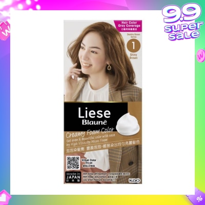 LIESE Blaune Creamy Foam Color Shiny Brown (Easy Foam Format Hair Colorant That Allows Convenient And Even Gray Hair Coverage With A Non Drip Foam Formula) 108ml
