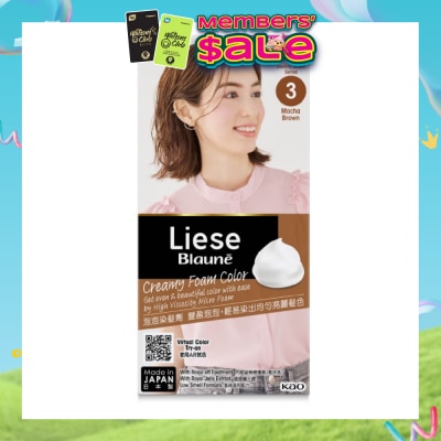 LIESE - Blaune Creamy Foam Color Mocha Brown (Easy Foam Format Hair Colorant That Allows Convenient And Even Gray Hair Coverage With A Non Drip Foam Formula) 108ml