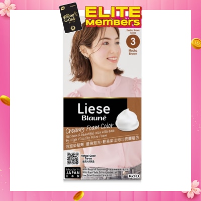LIESE Blaune Creamy Foam Color Mocha Brown (Easy Foam Format Hair Colorant That Allows Convenient And Even Gray Hair Coverage With A Non Drip Foam Formula) 108ml
