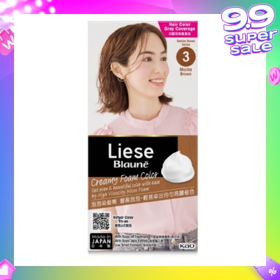 LIESE Blaune Creamy Foam Color Mocha Brown (Easy Foam Format Hair Colorant That Allows Convenient And Even Gray Hair Coverage With A Non Drip Foam Formula) 108ml