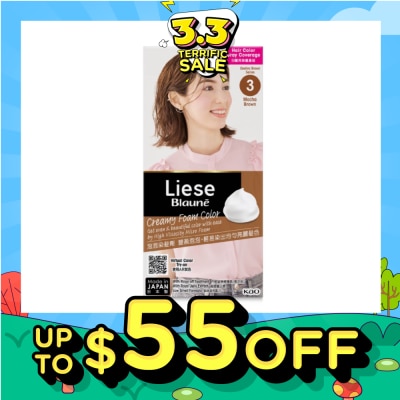 LIESE Blaune Creamy Foam Color Mocha Brown (Easy Foam Format Hair Colorant That Allows Convenient And Even Gray Hair Coverage With A Non Drip Foam Formula) 108ml