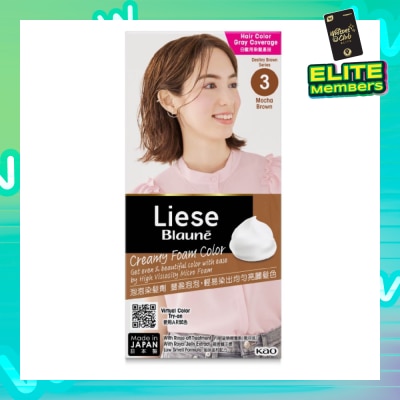 LIESE Blaune Creamy Foam Color Mocha Brown (Easy Foam Format Hair Colorant That Allows Convenient And Even Gray Hair Coverage With A Non Drip Foam Formula) 108ml