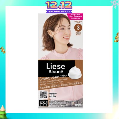 LIESE Blaune Creamy Foam Color Mocha Brown (Easy Foam Format Hair Colorant That Allows Convenient And Even Gray Hair Coverage With A Non Drip Foam Formula) 108ml