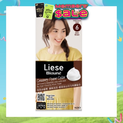 LIESE - Blaune Creamy Foam Color Dark Brown (Easy Foam Format Hair Colorant That Allows Convenient And Even Gray Hair Coverage With A Non Drip Foam Formula) 108ml