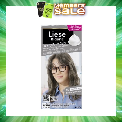 LIESE - Blauné Creamy Foam Color #1G Natural Sheer Ash 108ml (Expiry: Feb`2027)