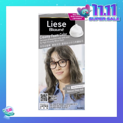 LIESE Blaune Creamy Foam Color Natural Sheer Ash 108ml (Expiry: Aug`2026)