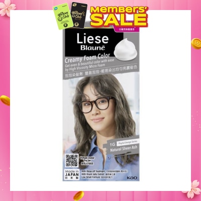LIESE Blaune Creamy Foam Color Natural Sheer Ash 108ml (Expiry: Aug`2026)