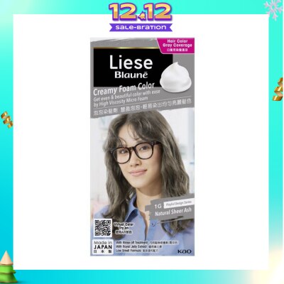 LIESE Blaune Creamy Foam Color Natural Sheer Ash 108ml (Expiry: Aug`2026)