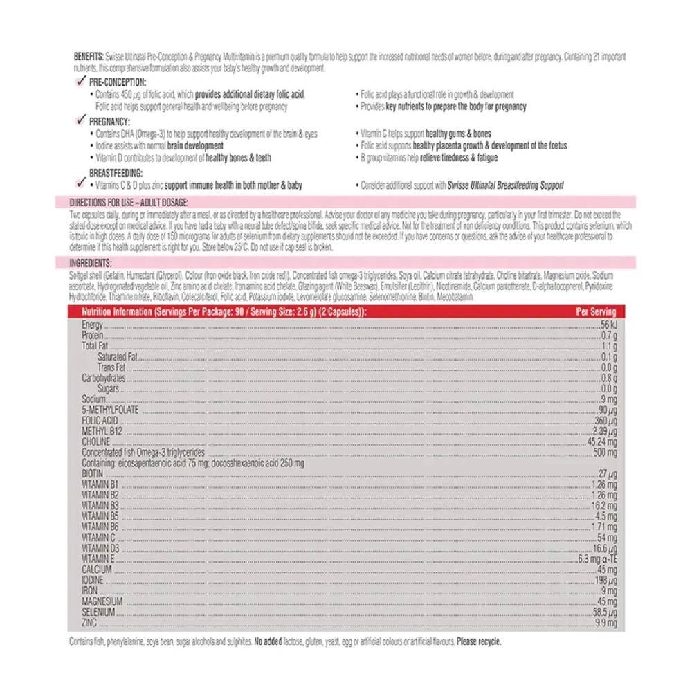 Ultinatal Pre-Conception & Pregnancy 180 tabs