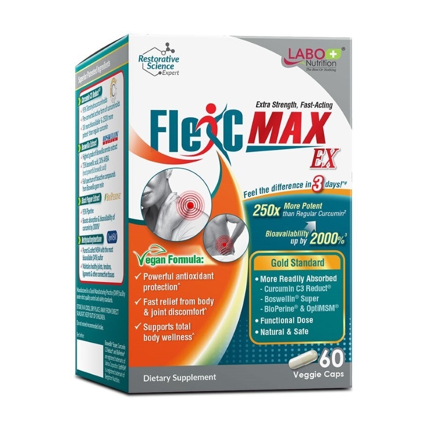 Flexc Max Ex Dietary Supplement Capsule (Effective Anti Inflammatory And Antioxidation, Joint, Body, Muscle Pain Relief) 60s