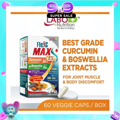 LABO NUTRITION - FlexC MAX EX Veggie capsule (Turmeric Curcumin C3 & Boswellia Extract with Anti-Inflammatory for Joint & Body Discomfort) 60s image