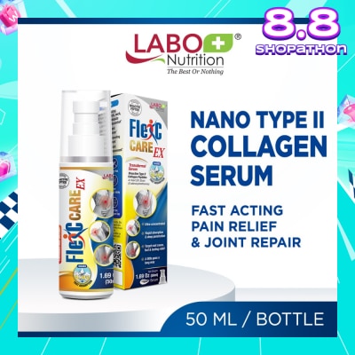 LABO NUTRITION Flexc Care EX Topical Type II Collagen Peptide Serum (Fast And Long Lasting Pain Relief For Knee, Joint, Muscle, Shoulder, Neck, Back Ache, Arthritis And Anti Inflammatory) 50ml
