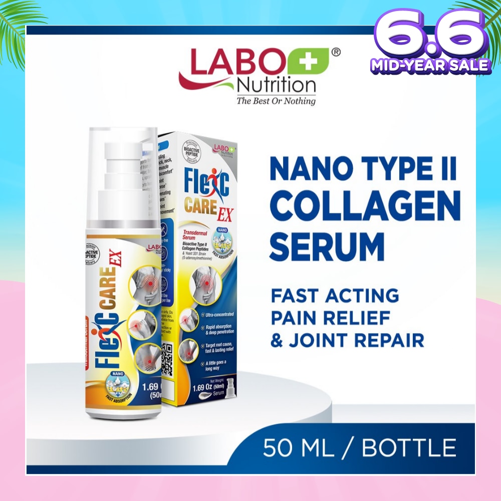 Flexc Care EX Topical Type II Collagen Peptide Serum (Fast And Long Lasting Pain Relief For Knee, Joint, Muscle, Shoulder, Neck, Back Ache, Arthritis And Anti Inflammatory) 50ml
