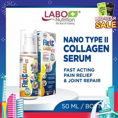 LABO NUTRITION Flexc Care EX Topical Type II Collagen Peptide Serum (Fast And Long Lasting Pain Relief For Knee, Joint, Muscle, Shoulder, Neck, Back Ache, Arthritis And Anti Inflammatory) 50ml
