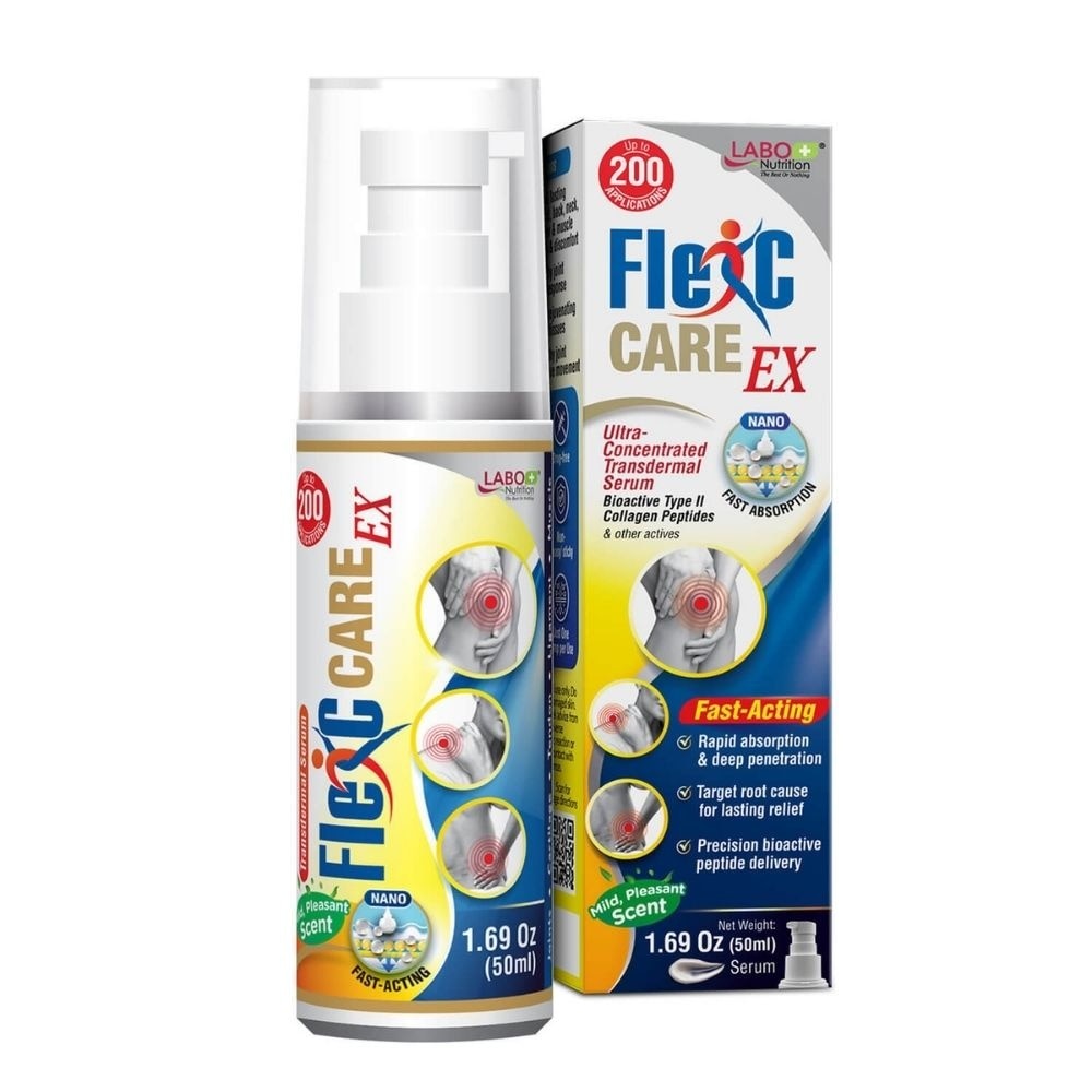 FlexC CARE EX Topical Type II Collagen Peptide Joint Muscle Relief Transdermal Serum 50ml image