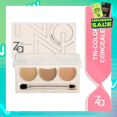 ZA Tricolor Concealer (Addresses Dark Circles, Blemishes, Spots, Laugh Lines And Restoring A Flawless, Natural Look) 4.5g