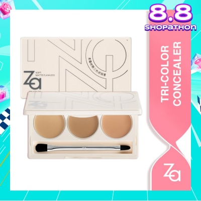 ZA Tricolor Concealer (Addresses Dark Circles, Blemishes, Spots, Laugh Lines And Restoring A Flawless, Natural Look) 4.5g