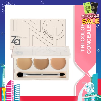 ZA Tricolor Concealer (Addresses Dark Circles, Blemishes, Spots, Laugh Lines And Restoring A Flawless, Natural Look) 4.5g