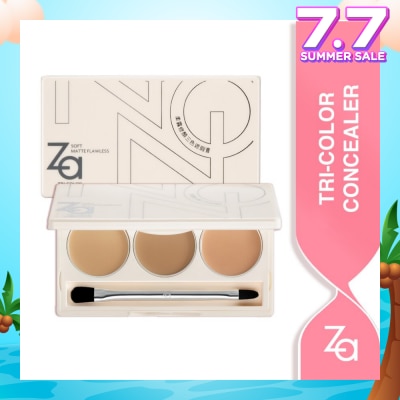 ZA Tricolor Concealer (Addresses Dark Circles, Blemishes, Spots, Laugh Lines And Restoring A Flawless, Natural Look) 4.5g
