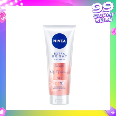 NIVEA Extra Bright Body Serum, Premium Fragrance Velvet Romance (Peony) 320ml