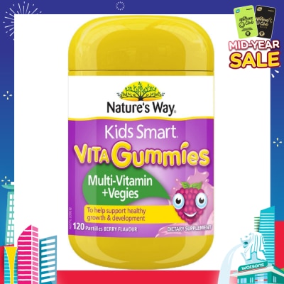 NATURES WAY Kids Smart Vita Gummies Multivitamin + Vegies 120s