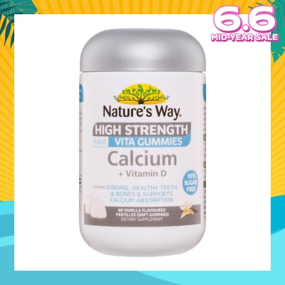 NATURES WAY Adult Vita Gummies Sugar Free Calcium + Vitamin D Pastille Vanilla 65s (Expiry: Nov`2025)