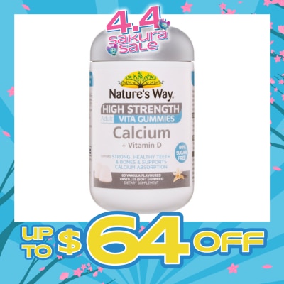 NATURES WAY - Adult Vita Gummies Sugar Free Calcium + Vitamin D 65s (Expiry: Nov`2026)