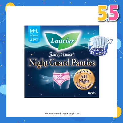 LAURIER Safety Comfort Night Guard Panties L (Prevent Leakage, High Breathability) 2s