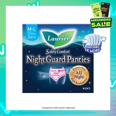 LAURIER Safety Comfort Night Guard Panties L (Prevent Leakage, High Breathability) 2s