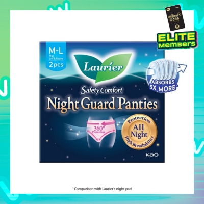 LAURIER Safety Comfort Night Guard Panties L (Prevent Leakage, High Breathability) 2s