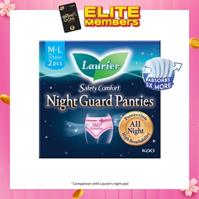 LAURIER Safety Comfort Night Guard Panties L (Prevent Leakage, High Breathability) 2s