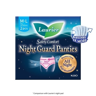 LAURIER Safety Comfort Night Guard Panties L (Prevent Leakage, High Breathability) 2s