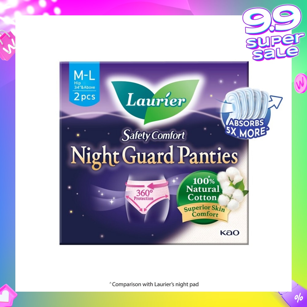 Safety Comfort Night Guard Panties L (100% Cotton) 2s