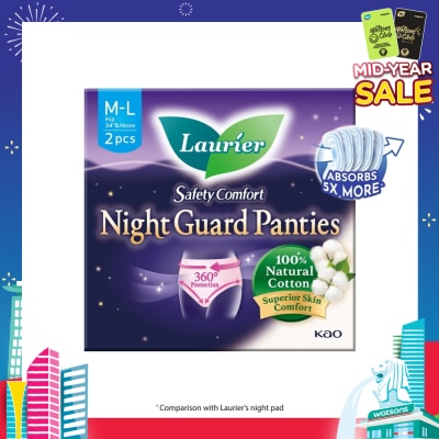 LAURIER Safety Comfort Night Guard Panties L (100% Cotton) 2s