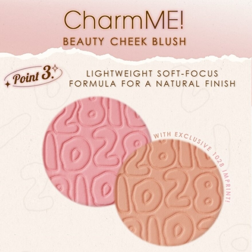 Charmme Beauty Cheek Blush Pinkful (A Petal Pink Nude For A Rosy Spring Time Glow) 5.5g