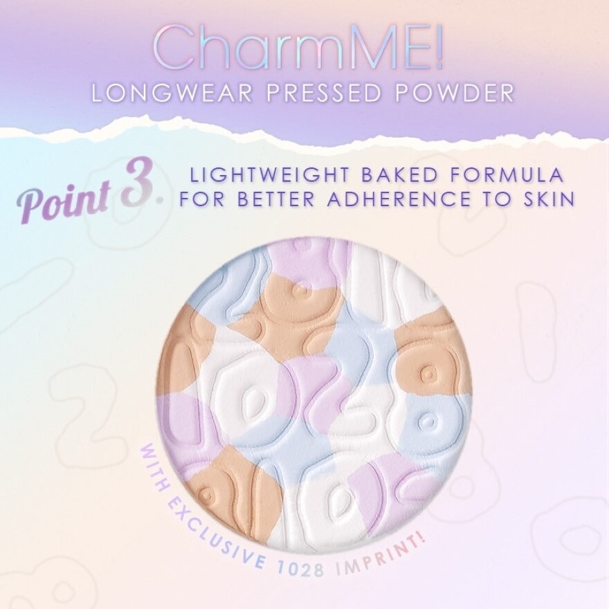 Charmme Longwear Pressed Powder (Absorbs Excess Sebum, Blurs Pores, Sets Makeup) 5.5g