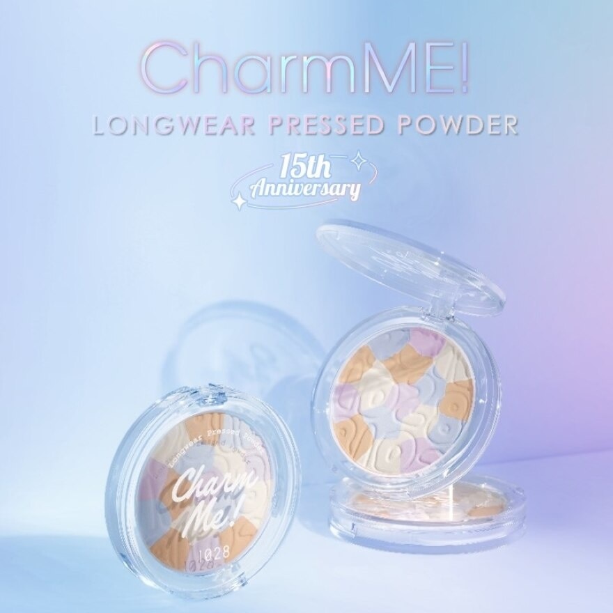 Charmme Longwear Pressed Powder (Absorbs Excess Sebum, Blurs Pores, Sets Makeup) 5.5g