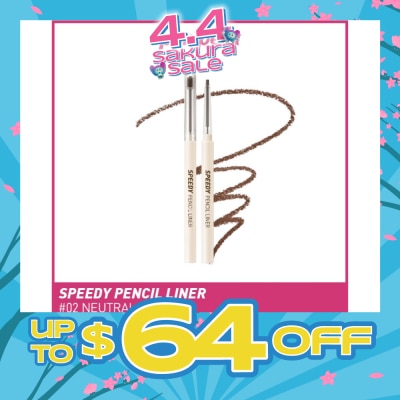 PERIPERA - Speedy Pencil Liner 02 Neutral Brown 0.14g (Expiry: Sep`2026)