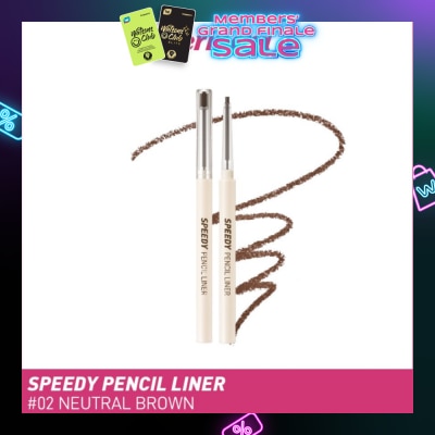 PERIPERA Speedy Pencil Liner 02 Neutral Brown 0.14g (Expiry: Sep`2026)