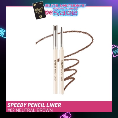 PERIPERA Speedy Pencil Liner 02 Neutral Brown 0.14g (Expiry: Sep`2026)