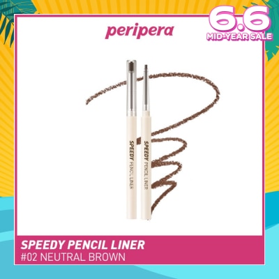 PERIPERA Speedy Pencil Liner 02 Neutral Brown 0.14g