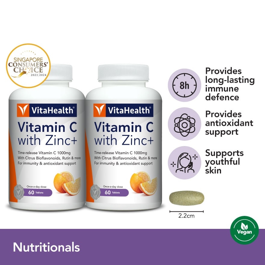 Vitamin C With Zinc+ Tablet 60s x 2