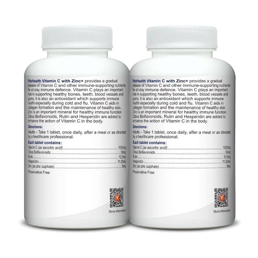 Vitamin C With Zinc+ Tablet 60s x 2