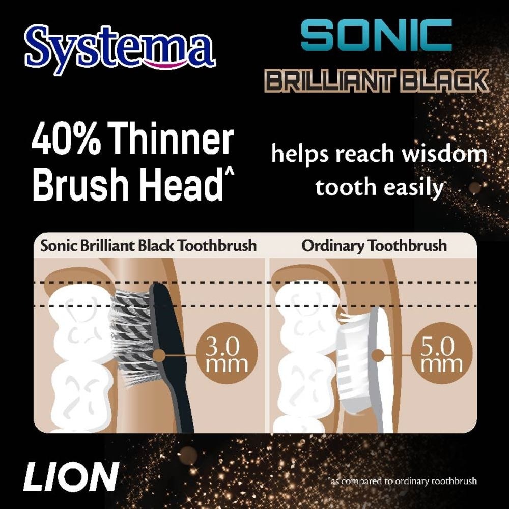 Sonic Brilliant Black Toothbrush Refills Compact Head 2s