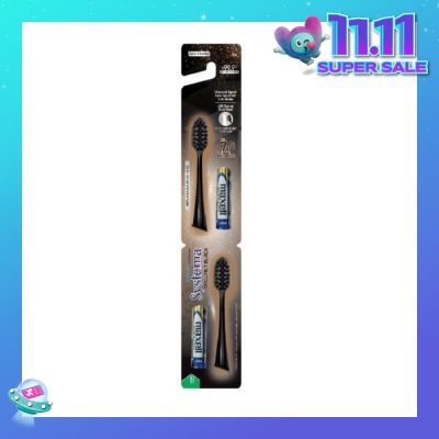 SYSTEMA Sonic Brilliant Black Toothbrush Refills Compact Head 2s